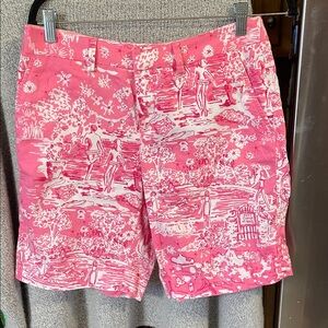Lilly Pulitzer Resort Fit Bermuda ShortPink Sun Water Size 8
